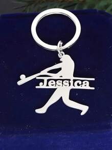 1 件定制不锈钢棒球钥匙扣，个性化名字，运动主题钥匙圈礼物，适合男士和女士，婚礼，派对，节日圣诞礼物 - 彩色 - 查看 3