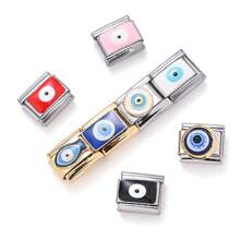 1 Peça Charm de Olho Redondo Romântico e Fashion na Moda, Elos Italianos Adequados para Fazer Pulseira de 9mm, DIY Joia para Mulheres