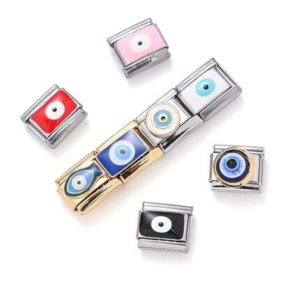 1 件时尚流行浪漫圆形眼饰意大利链适合 9 毫米手链制作 DIY 女士珠宝