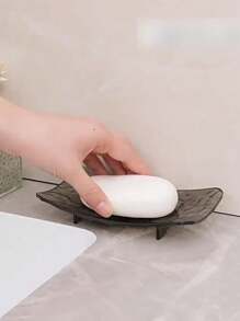 1pc Ice Pattern Soap Dish - Built-In Drainage Holes, No Need To Drill, Bathroom Soap Holder For Home, Hotel, Dorm, Shower Caddy, Countertop Use