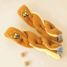 1pc Pet Long Loaf Shaped Food Hiding & Sniffing Doll, Plush Squeak Doll For Dogs