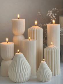 Striped Cylinder Silicone Candle Molds - DIY Handmade Geometric Spire Aromatherapy Candles For Home & Table Decor Gifts Birthday Graduation