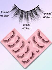 5 Pairs Faux Mink Lashes, Natural & Fluffy 3D Thick Curly D-Curl Wispy Eyelashes, Look Like Flared False Lashes, Wholesale 10 Pairs Fluffy 3D Faux Mink Eyelashes, Long & Thick Natural Fake Eyelashes