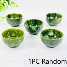 1pc Natural Crystal Jade Bowl, Kung Fu Tea Bowl, Crystal Healing Water Cup, All Handmade, Can Be Used For Home Tabletop Decoration, Reiki Meditation Tea Set, Suitable For Family Gifts, Christmas And Various Holiday Party Gifts, Crystal Gifts - A - View 3