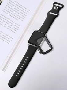 St.siabe Incluye 3 en 1: brazalete, funda y película para mujeres y hombres. Correa de reloj de silicona monocromática de moda para deportes, compatible con Apple Watch de 38 mm, 40 mm, 41 mm, 45 mm, 44 mm, 42 mm, 49 mm, suave, cómoda y transpirable, accesorios de pulsera para Apple Watch Ultra Series 9/SE/8/7/6/5/4/3/2/1