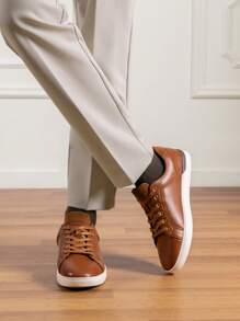 Men's Casual Dress Sneakers Skate Shoes Elevated Casual Look - màu nâu - Xem 5