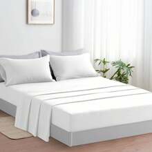 Luxurious And Breathable Bedding Set Includes 1 Durable Duvet Cover, 1 Soft Fitted Sheet And 1/2 Pillowcases - Ultra-Soft Cotton That Is Wrinkle-Resistant, Hypoallergenic And Easy To Care For. - thuốc tẩy - Xem 1