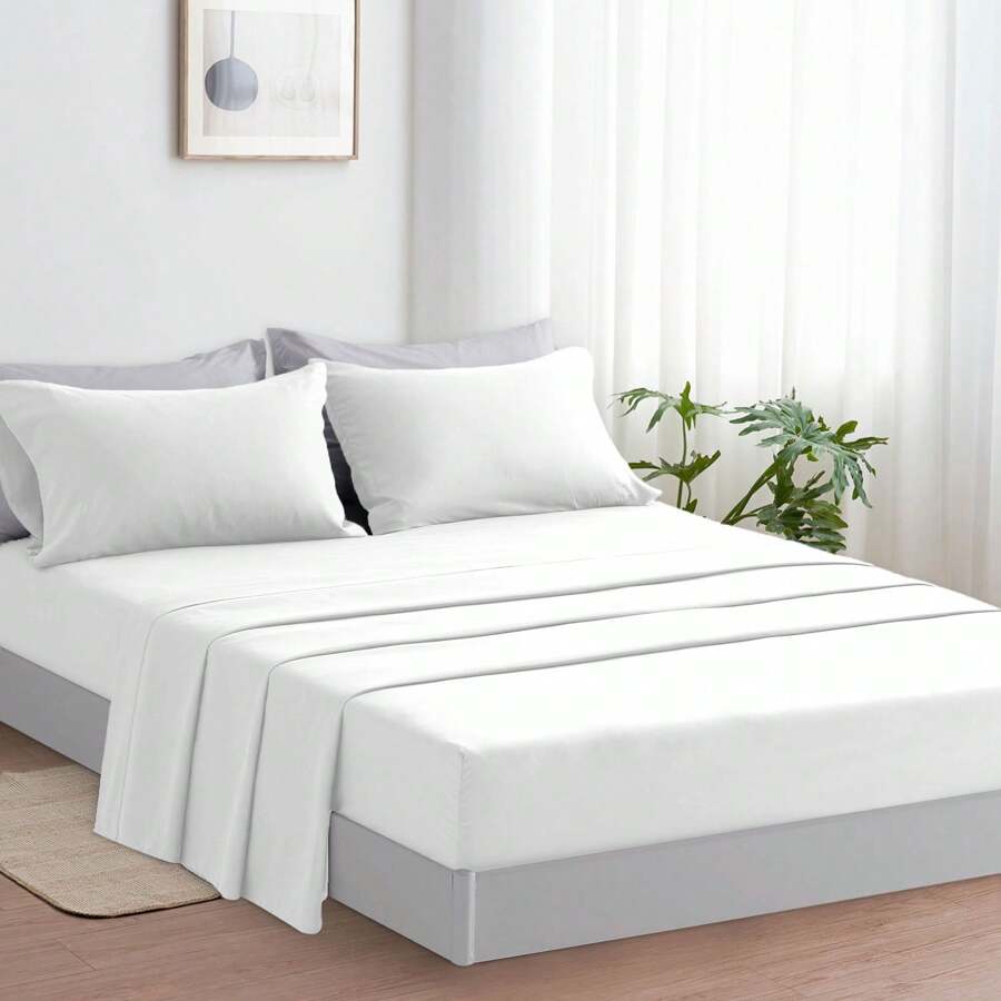 Luxurious And Breathable Bedding Set Includes 1 Durable Duvet Cover, 1 Soft Fitted Sheet And 1/2 Pillowcases - Ultra-Soft Cotton That Is Wrinkle-Resistant, Hypoallergenic And Easy To Care For. - thuốc tẩy - Xem 1