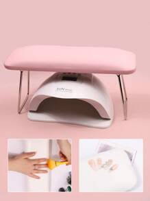 1Pc High Resilience PU Nail Hand Rest - Foldable Gel Lamp Compatible Cushion With Waterproof & Stain-Resistant Design For Manicure