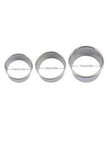 3pcs/6pcs Stainless Steel 6 Pieces Round Mousse Ring, Doughnut, Cake, Cookie Mold Set - Silver - View 3