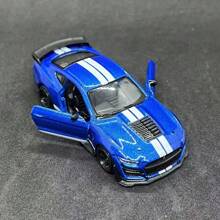 Burago 官方授权正品 1:64 合金车模，奔驰凯迪拉克仿真压铸车，装饰收藏品，男士圣诞节/生日礼物 - 1:64 2020 MUSTANG SHELBY GT500-藍 - 查看 5
