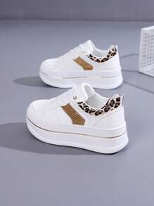 Simple Korean Style Casual Fashion Elegant Slouchy Youth Free Commuting Platform Shoes - Leopard - View 2