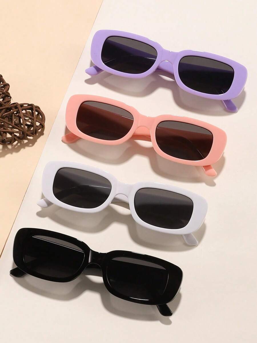 4pcs/Set Fashion Eyewear Set, Children's Eye Protection Fashion Glasses For Boys And Girls, Regular Glasses For Everyday Decoration