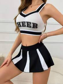 2 件女式波尔卡圆点内衣套装，性感制服，性感内衣，性感睡衣，娃娃装内衣 - 彩色 - 查看 3