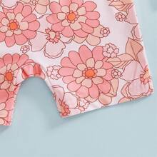 Toddler Baby Girl One Piece Swimsuit UPF 50+ Sun Protection Long Sleeve Rash Guard Bathing Suit Swimwear Sunhat Set - Baby Pink - View 7