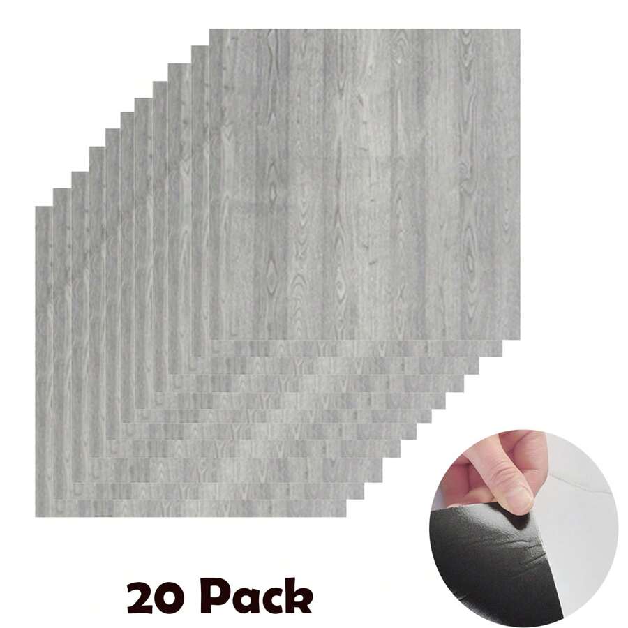 20 块即剥即贴地砖，自粘防水 PVC 乙烯基地砖，防水地砖，DIY 地板覆盖物，适用于厨房浴室卧室地板墙壁，多种图案可选，12x12 英寸，覆盖 20 平方英尺地板地砖自粘地砖即剥即贴客厅装饰房间装饰家居装饰
