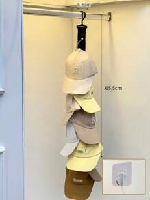 Rotatable Hat Storage Rack, Free Traceless Adhesive Hook, Punch-Free Hat Storage Artifact, Home Hanging Hat Clip Storage, Can Hold 8 Hats, Door Hat Rack And Organizer, Baseball Hat Rack, Hat Rack Bracket, Door Hat Rack, Door Hat Rack, Closet Hat Rack, Perfect Storage Solution.