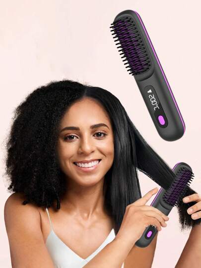 直发刷，全新升级无绳直发梳，小巧便携，适合旅行、商务旅行，可作为礼物使用，充满电可持续使用约 20 分钟。