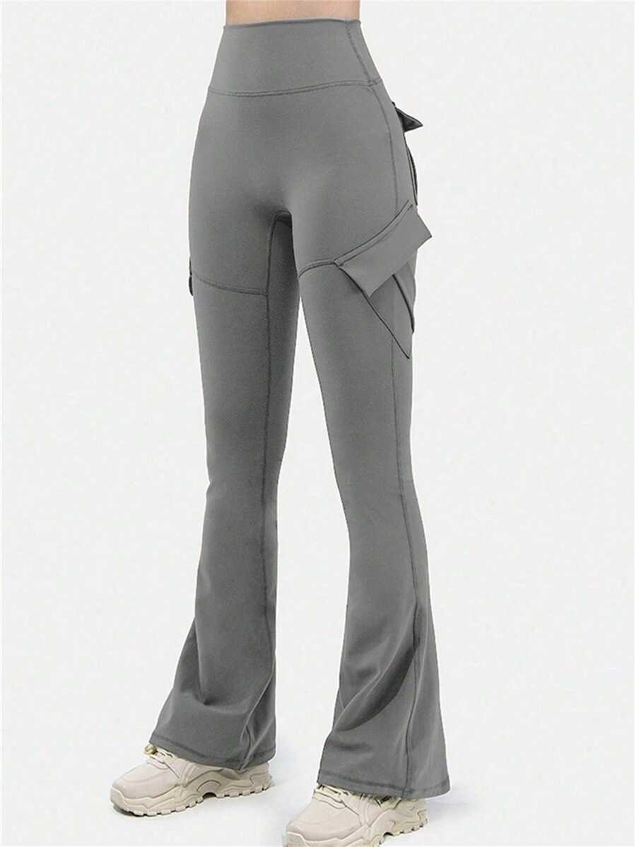 Women's Casual Sweat Pants Four Pockets Flared Pants Slim Stretchy Trousers Athletic Casual Style