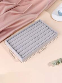 Luxury Soft Gray Velvet Jewelry Tray, Suitable For Rings, Earrings And Necklaces - Made Of Nylon, Elegant Tabletop Storage Display With Compartments For Earrings, Hoops And Gems, Jewelry Storage Organization Back To School