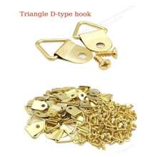 100pcs Triangle D-Ring Frame Hardware Hooks, Triangle Hanging Screw Eyelets, Suitable For Canvas Wall Decor