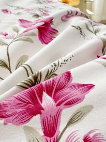 3 Pieces Set Reactive Printed Soft Fitted Sheet With 2 Pillow Covers