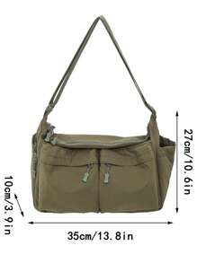 Large Capacity New Men's Waterproof Versatile Messenger Bag, Student School Shoulder Bag, Daily Commute Crossbody Bag, Outdoor Travel Fashion For Men Sling Bag