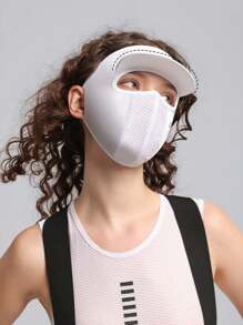 GOLOVEJOY 1pc Summer Cycling Sunshield Mask Outdoor Sports Road Bike Motorcycle Sunshade Hat Brim UV Protection Face Mask, Suitable For Men & Women