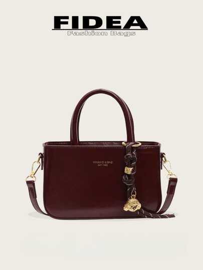 New Stylish Women's Handbag, Solid Color Simple Vintage High-End Casual Tote Bag With Detachable Rope Handle, Suitable For Date, Shopping, Versatile, Best Mother's Day Gifts Women