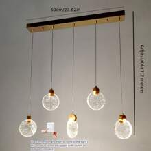 Lámpara decorativa moderna y sencilla con cristales de burbujas LED, apta para comedor, dormitorio y pasillo - Multicolor - Ver 12