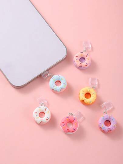 1pc Realistic Cute Multi-Color Double Layer Cream Cake Anti-Dust Plug, Resin Style Stopper Suitable For Various Smartphone Models