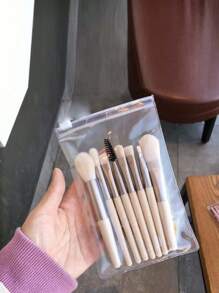 8pcs Makeup Brush Set Including Foundation Brush, Blush Brush, Eye Shadow Brush, Contour Brush, Flat Brush, Eyeliner Brush, Eyebrow Brush And Concealer Brush