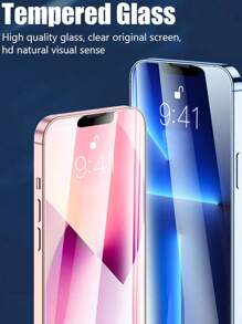 3+3 gehärtetes Glas kompatibel mit iPhone 15 14 13 12 11 16Pro Max Plus Mini Kamera Bildschirmschutz kompatibel mit iPhone wasserdicht stoßfest kratzfest und fingerabdruckfest Vollabdeckung