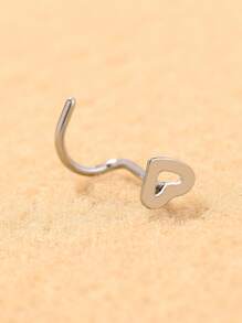 1pc Fashionable & Stainless Steel Skull, Heart, Flower Multi-Element Hip Hop Style Men Nose Stud & Hoop, Straight & Curved Unisex Nose Ring Piercing
