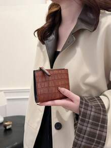 1pc Women's Simple Short Zipper Coin Purse PU Leather Bifold Wallet Holder Multi- Slots Pouch Mini Wallet Card Wallet For Women Wallet Purse Wallet - Multicolor - View 4