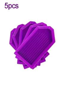 5 件装多色塑料钻石画珠子分类托盘，采用易倾倒设计，适用于工艺品珠宝收纳盒、DIY 钻石艺术配件和工具 - 彩色 - 查看 13