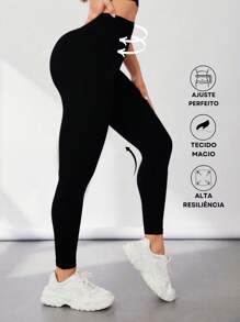 Calça Legging Básica Tecido Suplex Cintura Alta Conforto Total