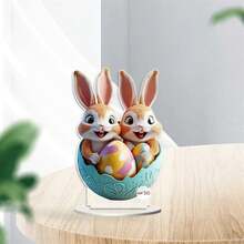 Easter Desk Decorations Adorable Bunny Easter Egg Table Sign Ornaments For Home