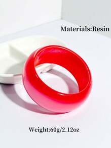 1 件彩色时尚圆形树脂手链，哑光饰面，适合日常佩戴或作为周年纪念/派对礼物 - 圓形霧面彩色 - 查看 13