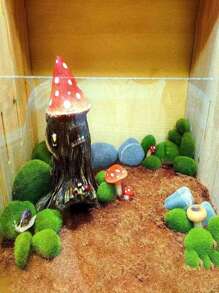 5 件 4 种尺寸人造苔藓岩石装饰、绿苔球、苔藓石、绿苔覆盖石、假苔藓装饰，用于插花、仙女花园和工艺品 - 綠色 - 查看 4