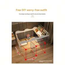 Pet Metal Fence - Spacious Indoor Dog Cage With Door, One Bedroom, One Living Room, One Bathroom, Free Space For Domestic Pets