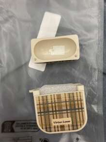 Maillard Brown Plaid 3 Earphone Protective Case Cover, Compatible With Apple 2/Pro, New Leather Soft Shell, Pink, Niche Autumn/Winter Goddess Elegant, Actual Color May Vary Slightly - Multicolor - View 6