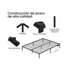 FABATO Base Cama King Size – Marco de Cama con Plataforma 2 Salidas CA y 2USB - Base de Cama de Soporte de Listones de Metal – Almacenamiento Debajo de Cama King Size - Tipo de Enchufe A USA (110-127V) - Ver 4