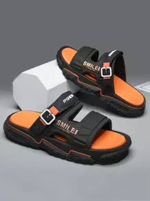 Men's Casual Non-Slip Slides, Quick Dry & Wear-Resistant Open Toe Slippers, Suitable For Indoor/Outdoor, Shower, Pool, Beach. Comfortable Indoor/Outdoor Couple Shoes, All Season - Black - View 2