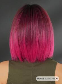 Peluca estilo bob corto de 12 pulgadas con flequillo, adecuada para uso diario