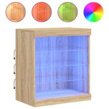 Buffet avec lumières LED, bois de sonoma 60,5x37x67 cm