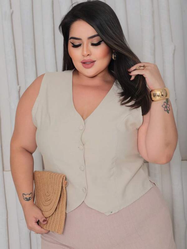 Colete de Alfaiataria Plus Size – Elegância e Conforto no Seu Look