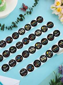 500pcs/Roll Chalk Doodle Black Label Stickers, Motivational Letter Poster Reward Encouragement Stickers, 2.5cm/1inch Round, Suitable For Learning Rewards, Games, Gifts, Stamps, Labels, Self-Adhesive Stickers Birthday Graduation Room Decor Home Decor Wall Decor Bedroom Decor Wall Art Bathroom Decor Room Decoration Stuff Living Room Decor House Decor Home Decor Living Room Wall Paper School Decor School Surprise Dormitory Decor Back To School School Supplies