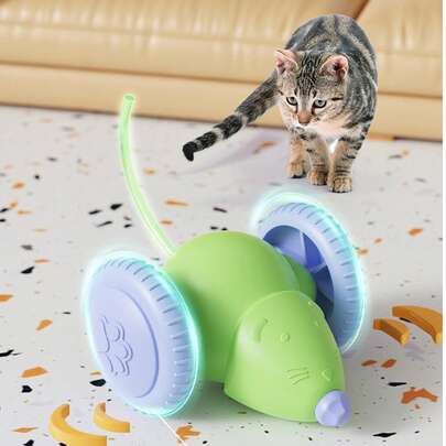1 件智能重力防老鼠猫玩具宠物用品小猫猫咪无聊玩具电动自动爬行可充电