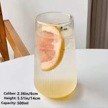 High Quality 16.91 Oz Striped Glass For Iced Coffee, Tea And Juice - Reusable, Hand Wash Only, All Year Round
